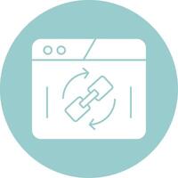 Backlink Glyph Circle Icon vector