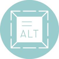 Alt Text Glyph Circle Icon vector