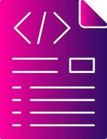 Header Code Glyph Gradient Icon vector
