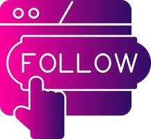 Do Follow Glyph Gradient Icon vector