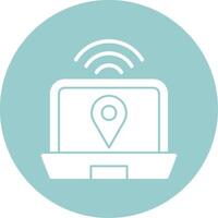 Digital Nomad Hub Glyph Circle Icon vector