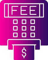 Atm Fees Glyph Gradient Icon vector