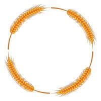 4 wheat stalks that form a circle frame vector