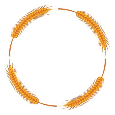 4 wheat stalks that form a circle frame