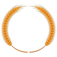 2 wheat stalks that form a circle frame vector