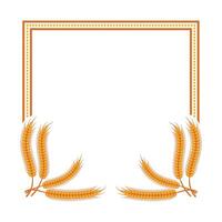 square frame with wheat on the bottom vector