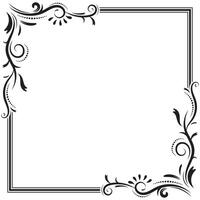 square frame with corner calligraphic ornate vector