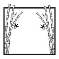 square frame with bamboo element vector