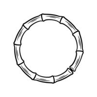 bamboo element with circle shapes frame vector