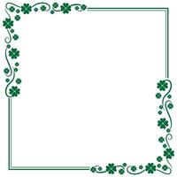 green rectangle frame with corner clover plant vector