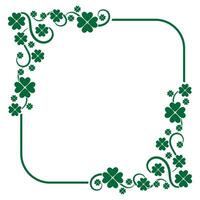 green rounded rectangle clover frame vector