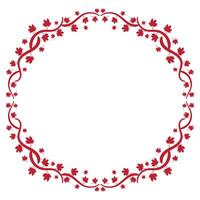 maple plant frame with circle shape around it vector