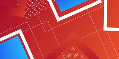 Modern abstract bright red gradient illustration background with light blue color simple square pattern. Cool design. vector
