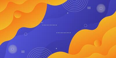 Dynamic orange and purple textured background fluid design in 3D style with wave orange color. Eps10 vector