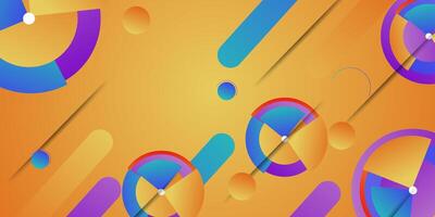 Paper cut gradient geometric shape background with colorful circle shapes. creative banner design. vector