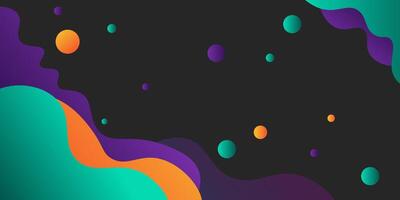 dark black background with abstract colorful wavy paper cut pattern. liquid background. eps 10 vector