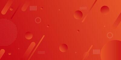 Dynamic abstract red and orange bubble gradient illustration on geometric background with simple circle pattern. Cool and bright design. vector