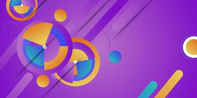 Paper cut gradient geometric shape background with colorful circle shapes. creative banner design. eps 10 vector