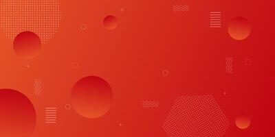 Dynamic abstract red and orange bubble gradient illustration on geometric background with simple circle pattern. Cool and bright design. vector