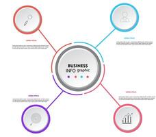 Business infographic design template with icons and 4 options or steps. Can be used for process diagrams, presentations. vector