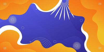 Dynamic orange and purple textured background fluid design in 3D style with wave orange color. vector