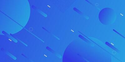 Dynamic abstract blue bubble gradient illustration on geometric background with simple circle and rectangle pattern. Cool and awesome. vector