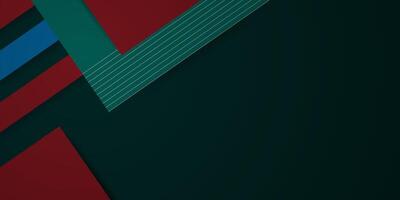 Colorful modern abstract background with overlapping dark green and red stripes. Simple abstract rectangular background for banner. vector