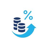tax rising colored icon design good for web or mobile app vector