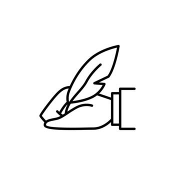 handwriting thin outline icon design good for web or mobile app vector