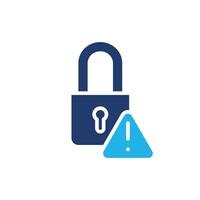 pad lock with exlamation mark colored icon design good for web or mobile app vector