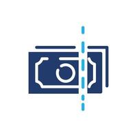cut money colored icon design good for web or mobile app vector