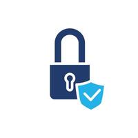 pad lock and shield colored icon design good for web or mobile app vector