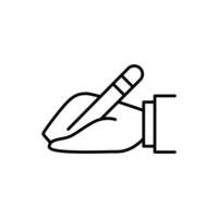 handwriting thin outline icon design good for web or mobile app vector