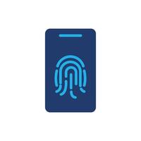 smartphone fingerprint protection colored icon design good for web or mobile app vector