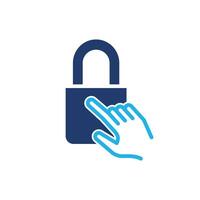 lockpad and hand colored icon design good for web or mobile app vector