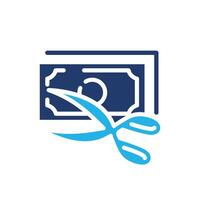 cut money colored icon design good for web or mobile app vector