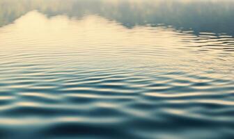 Calm lake surface with subtle waves, sunlight casting shimmering reflections photo