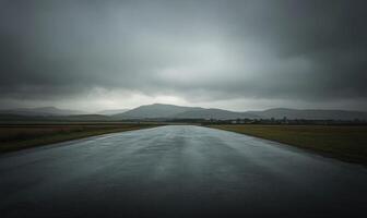 Dark clouds moving slowly across the sky photo