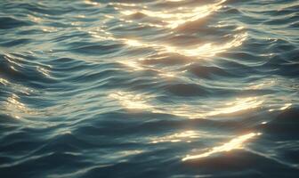 Still ocean surface with tiny waves, soft shimmer from the sunlight photo