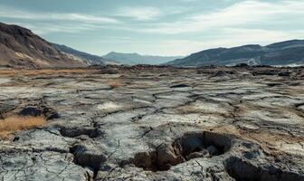 Wide view of a drought-affected landscape photo