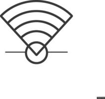 A black and white illustration of a wifi symbol vector