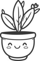 A drawing of a plant in a pot vector