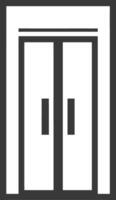 An elevator icon with two doors open vector
