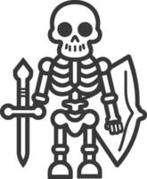 A skeleton with a sword and shield vector