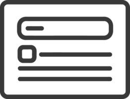 A black and white icon of a box with a button vector
