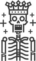 A skeleton with a crown on its head vector