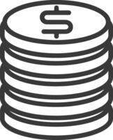 A stack of coins with a dollar sign on top vector