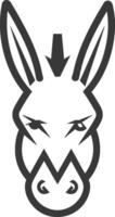 A donkey head with horns and a pointed nose vector