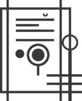 A black and white illustration of a document vector