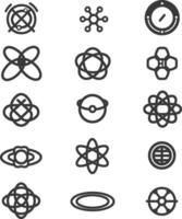 A set of black and white symbols that include a clock, a compass, and a globe vector